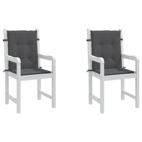 Garden Lowback Chair Cushions 2pcs Anthracite Oxford Fabric - Image 4