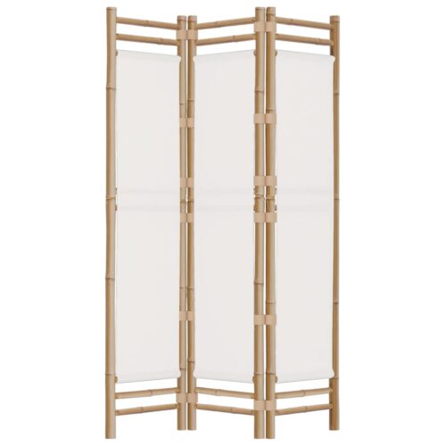 Folding 3-Panel Room Divider 120cm Bamboo Canvas - Image 5