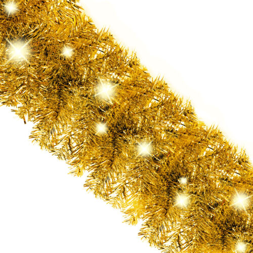 Christmas Garland with LED Lights 10m Gold - Image 5