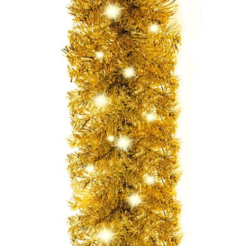 Christmas Garland with LED Lights 10m Gold - Image 6