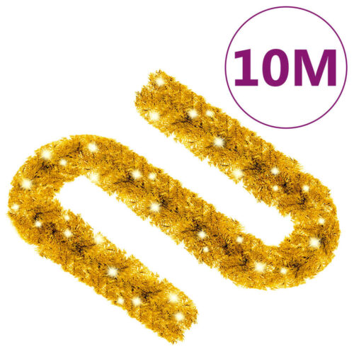 Christmas Garland with LED Lights 10m Gold - Image 8