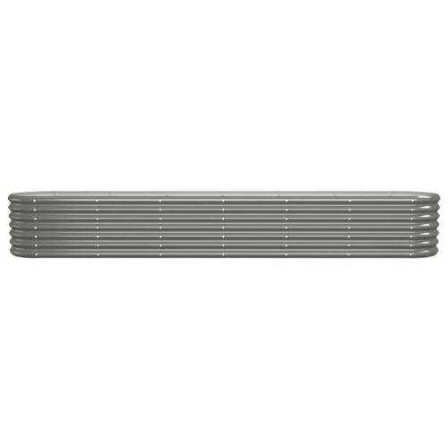 Garden Raised Bed Powder-Coated Steel 260x40x36cm Grey - Image 4