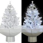 Snowing Christmas Tree with Umbrella Base White 75cm