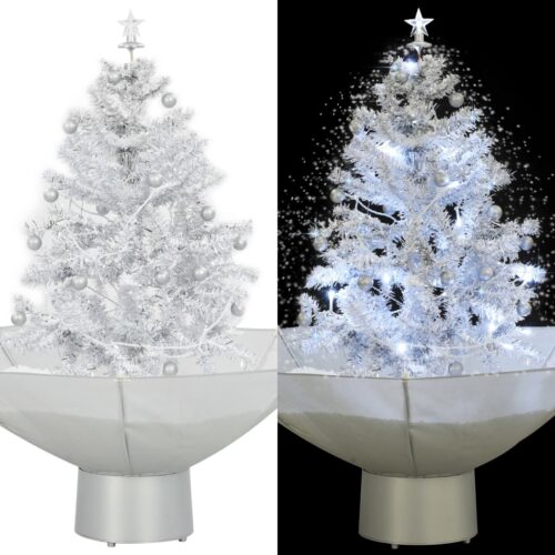Snowing Christmas Tree with Umbrella Base White 75cm