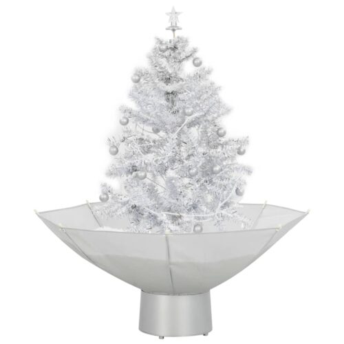 Snowing Christmas Tree with Umbrella Base White 75cm - Image 2