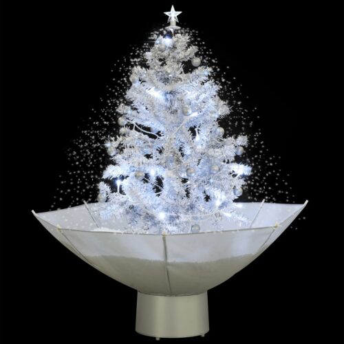 Snowing Christmas Tree with Umbrella Base White 75cm - Image 3