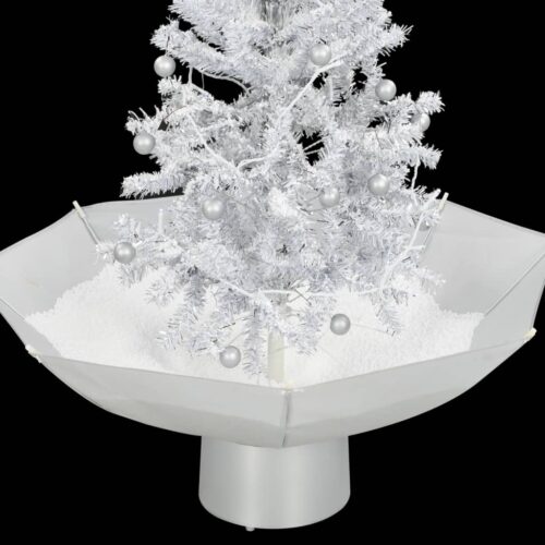 Snowing Christmas Tree with Umbrella Base White 75cm - Image 8