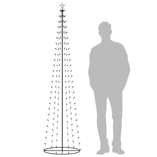 Christmas Cone Tree 136 Warm White LEDs Decoration 70x240cm - Image 6
