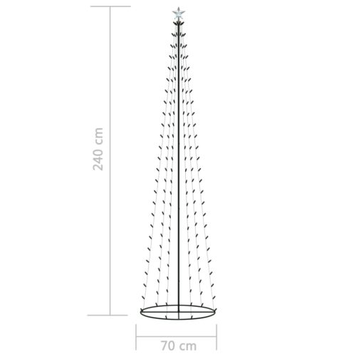 Christmas Cone Tree 136 Warm White LEDs Decoration 70x240cm - Image 9