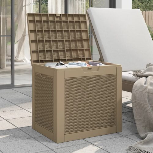 Garden Storage Box Brown 55.5x43x53cm Polypropylene - Image 2