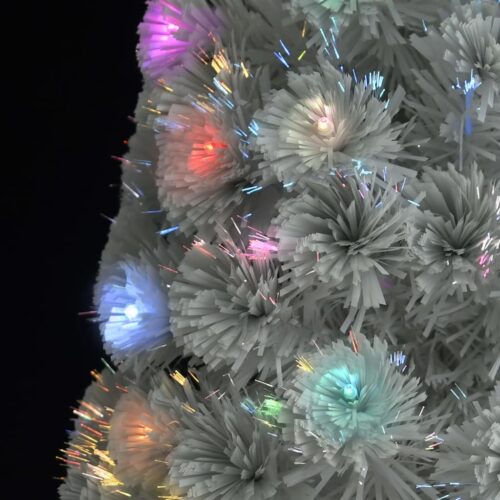 Artificial Pre-lit Christmas Tree White 180cm Fibre Optic - Image 5