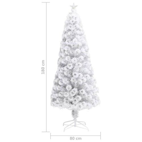 Artificial Pre-lit Christmas Tree White 180cm Fibre Optic - Image 9