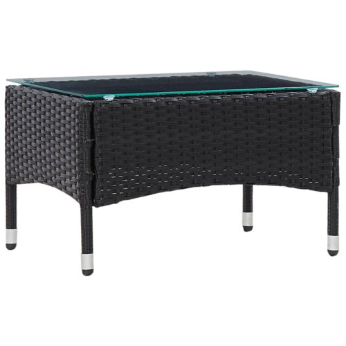 Coffee Table Black 60x40x36cm Poly Rattan