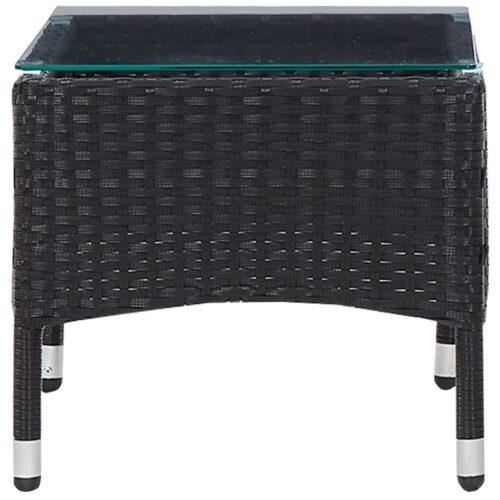 Coffee Table Black 60x40x36cm Poly Rattan - Image 3