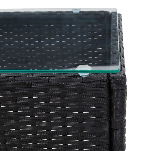 Coffee Table Black 60x40x36cm Poly Rattan - Image 4