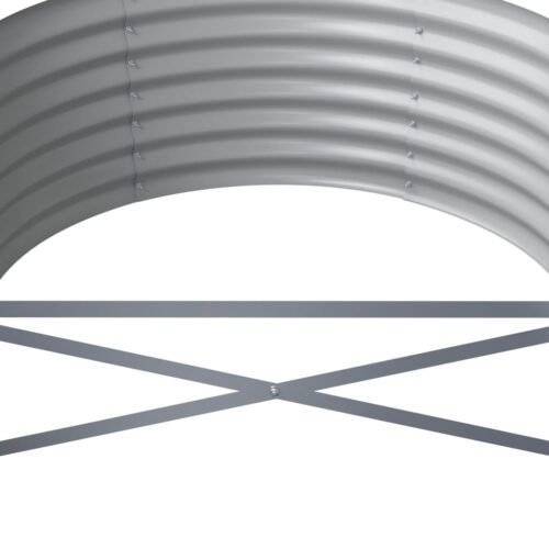 Garden Raised Bed Powder-Coated Steel 224x80x36cm Grey - Image 5