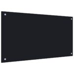 Kitchen Backsplash Black 90x50cm Tempered Glass