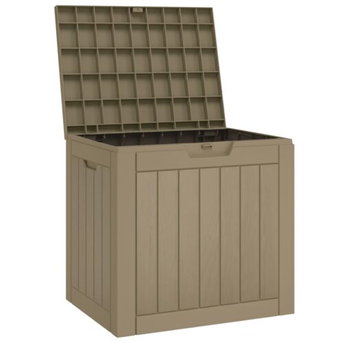 Brown Outdoor Storage Box Garden Patio Deck Shed Tool Container Chest Bench Seat - Image 4