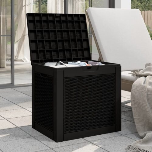 Garden Storage Box Black 55.5x43x53cm Polypropylene - Image 2