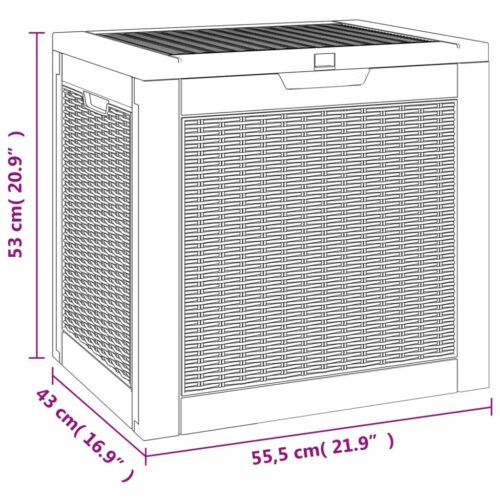 Garden Storage Box Black 55.5x43x53cm Polypropylene - Image 8