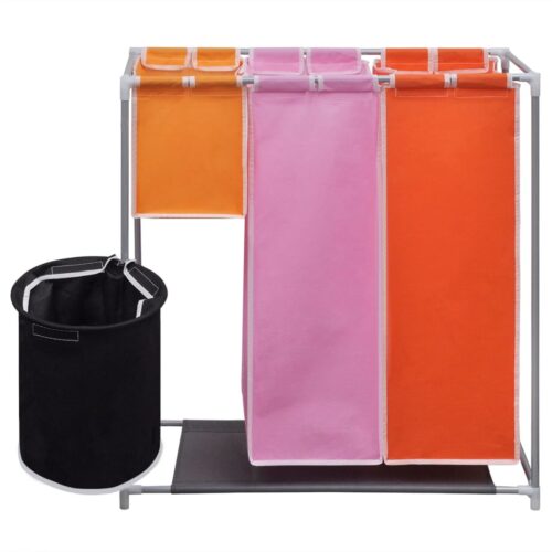 3-Section Laundry Sorter Hampers 2pcs with a Washing Bin - Image 4