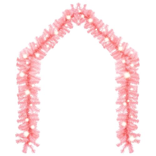 Christmas Garland with LED Lights 10m Pink - Image 2