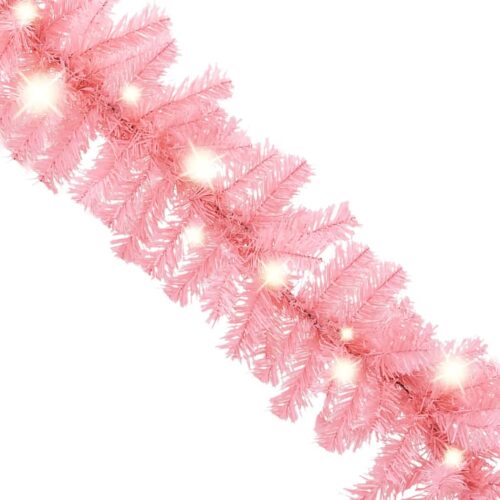 Christmas Garland with LED Lights 10m Pink - Image 4