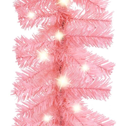 Christmas Garland with LED Lights 10m Pink - Image 5