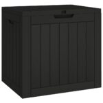 Garden Storage Box Black 55.5x43x53cm Polypropylene