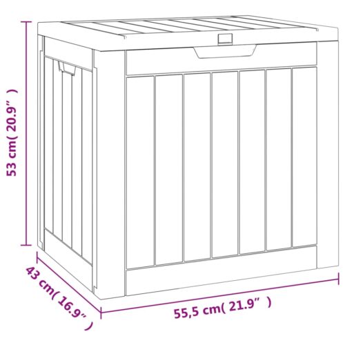 Garden Storage Box Black 55.5x43x53cm Polypropylene - Image 8