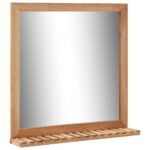 Bathroom Mirror 60x12x62cm Solid Walnut Wood