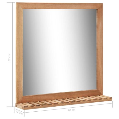 Bathroom Mirror 60x12x62cm Solid Walnut Wood - Image 7
