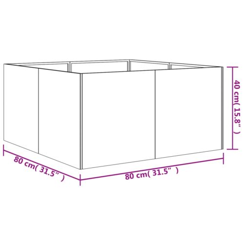 Planter 80x80x40cm Corten Steel - Image 6