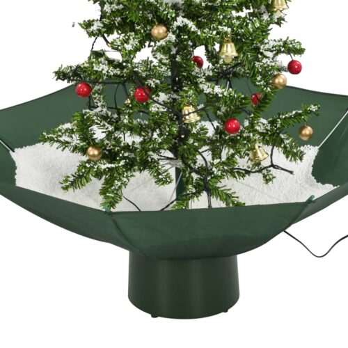 Snowing Christmas Tree with Umbrella Base Green 75cm - Image 8