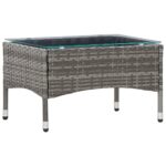 Coffee Table Grey 60x40x36cm Poly Rattan