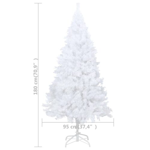 Artificial Christmas Tree with Thick Branches White 180cm PVC - Image 6