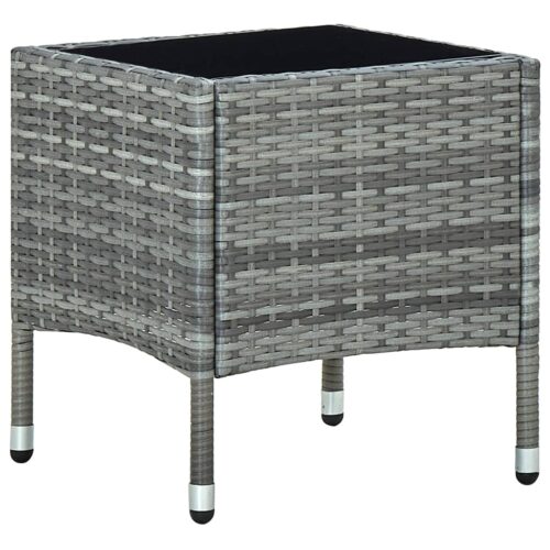 Garden Table Grey 40x40x45cm Poly Rattan