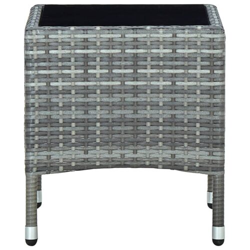 Garden Table Grey 40x40x45cm Poly Rattan - Image 2