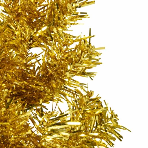 Slim Artificial Half Christmas Tree with Stand Gold 120cm - Image 6