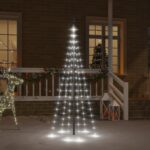 Christmas Tree on Flagpole Cold white 108 LEDs 180cm