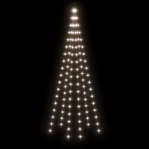 Christmas Tree on Flagpole Cold white 108 LEDs 180cm - Image 4