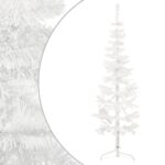 Slim Artificial Half Christmas Tree with Stand White 120cm