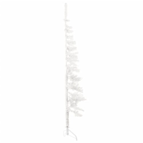 Slim Artificial Half Christmas Tree with Stand White 120cm - Image 4