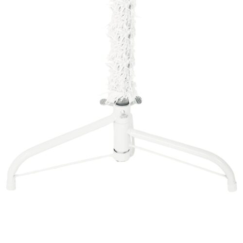 Slim Artificial Half Christmas Tree with Stand White 120cm - Image 6