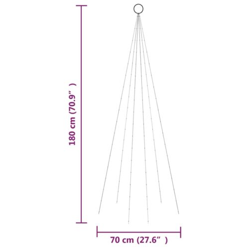 Christmas Tree on Flagpole Warm White 108 LEDs 180cm - Image 11
