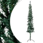 Slim Artificial Half Christmas Tree with Stand Green 150cm
