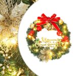 Christmas Wreath with 15 LEDs Green 30cm