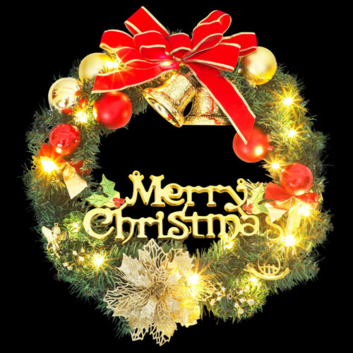 Christmas Wreath with 15 LEDs Green 30cm - Image 2