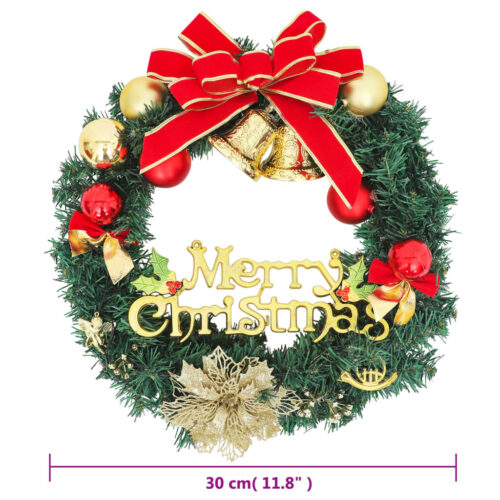 Christmas Wreath with 15 LEDs Green 30cm - Image 9