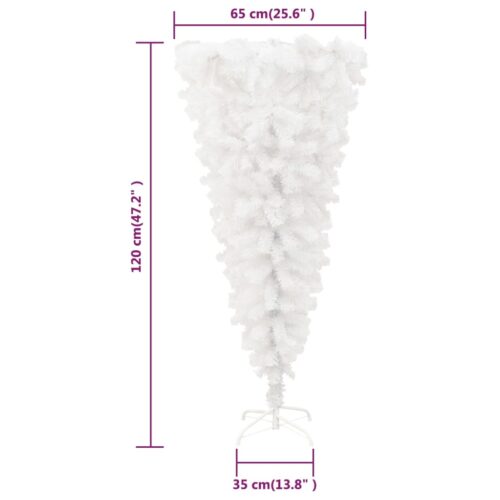 Upside-down Artificial Christmas Tree with Stand White 120cm - Image 5